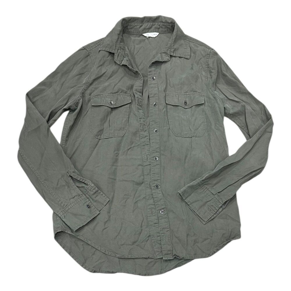 Aeropostale Olive Green Lyocell Long Sleeve Button Down XS